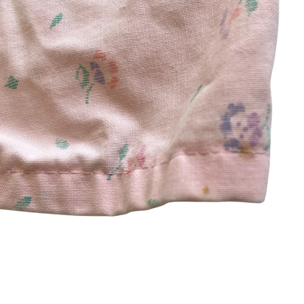 Vintage Osh Kosh Bgosh Vestbak Overalls Pink Floral Shortalls USA Size 12M
